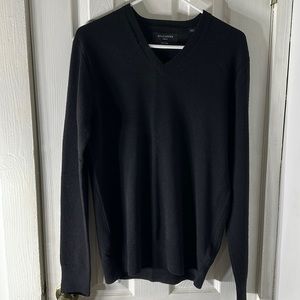 AllSaints Alec Sweater V-neck 100% Wool Long Sleeve  Black Size Small